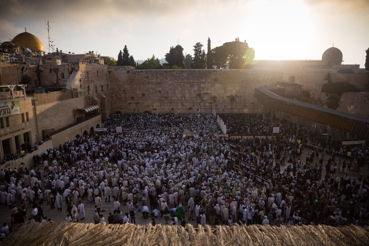 חול המועד סוכות בכותל המערבי. צילום: הקרן למורשת הכותל המערבי