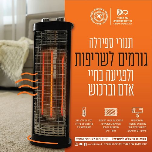 אזהרת כבאות והצלה על תנורי סלילים