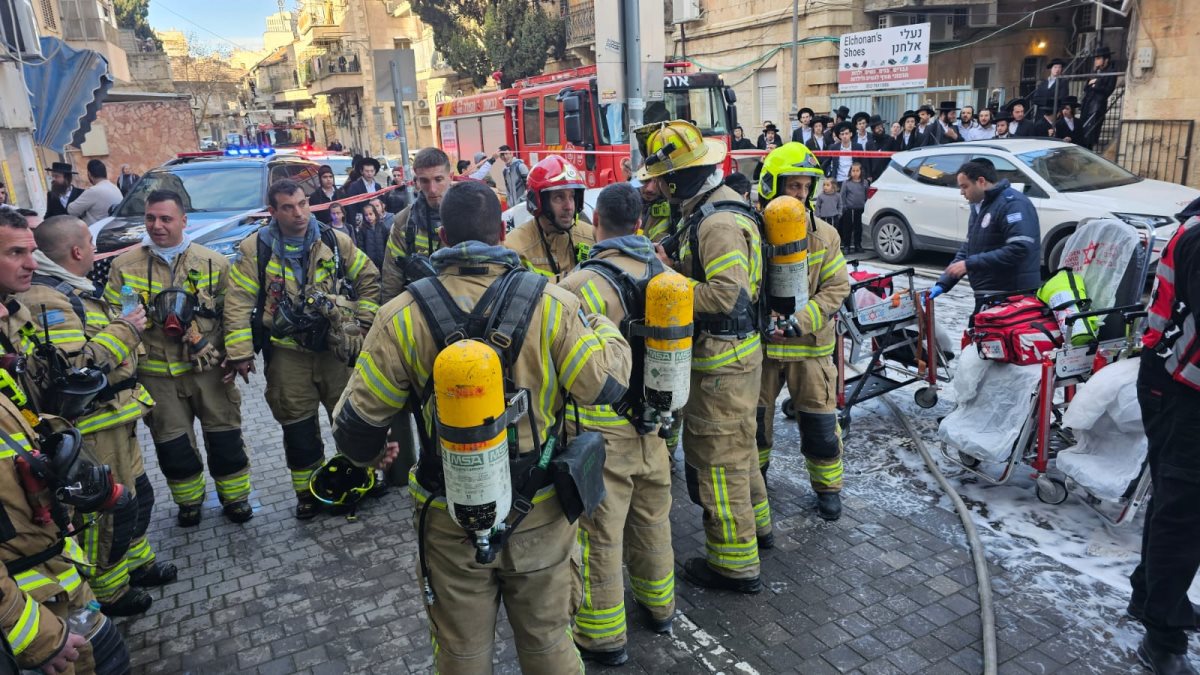 השריפה בפנימייה ברחוב דוד ילין. צילום: אריק אבולוף כב"ה מחוז ירושלים