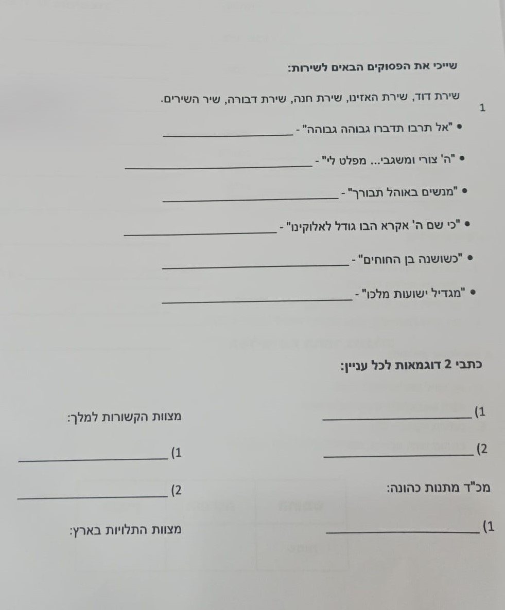 טעימה ממבחן הכניסה | ירושלים החרדית