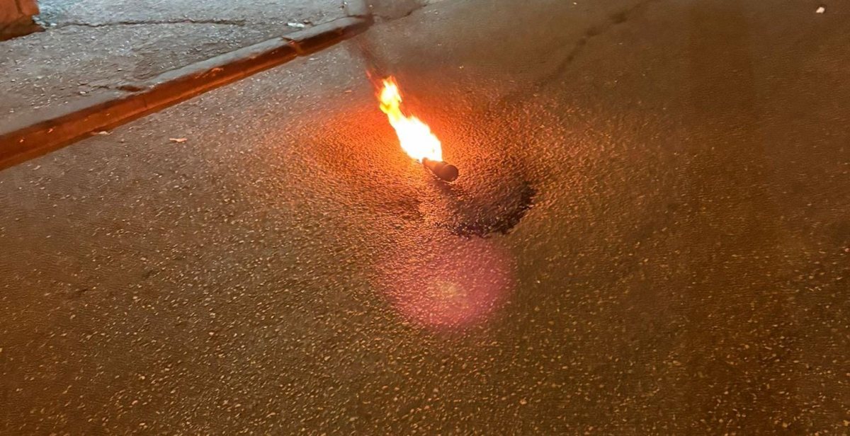בקבוק תבערה שהושלך לעבר הכוחות | דוברות המשטרה