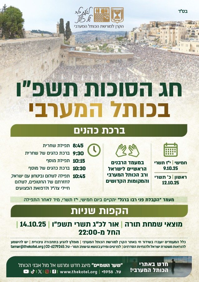 סוכות בכותל | כל הפרטים