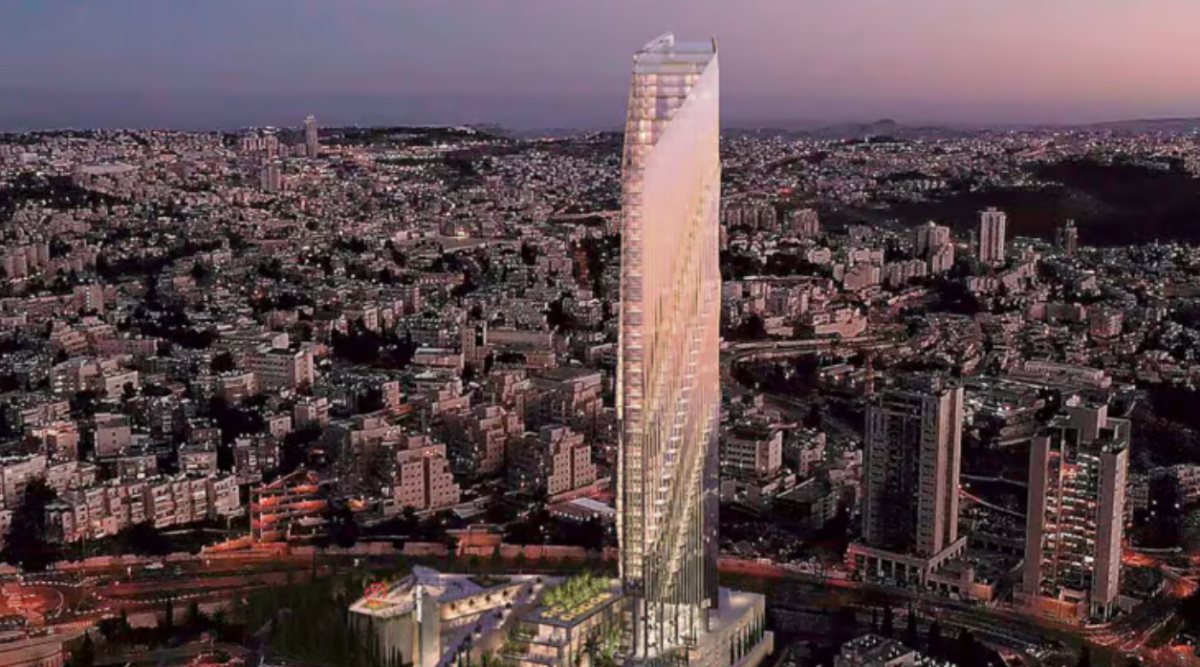 הבורג&#39; חליפה של ירושלים (הדמיה: משרד האדריכלים AS+GG )