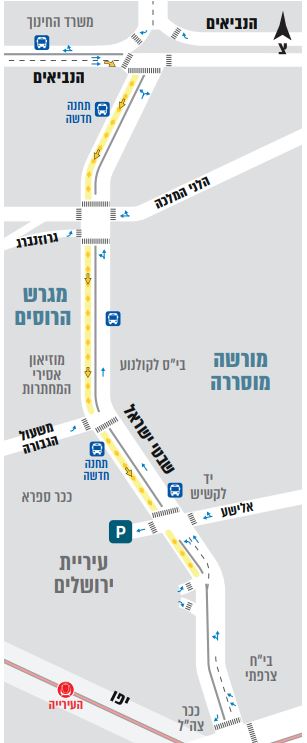 מפת העבודות | הסברה צוות תכנית אב לתחבורה