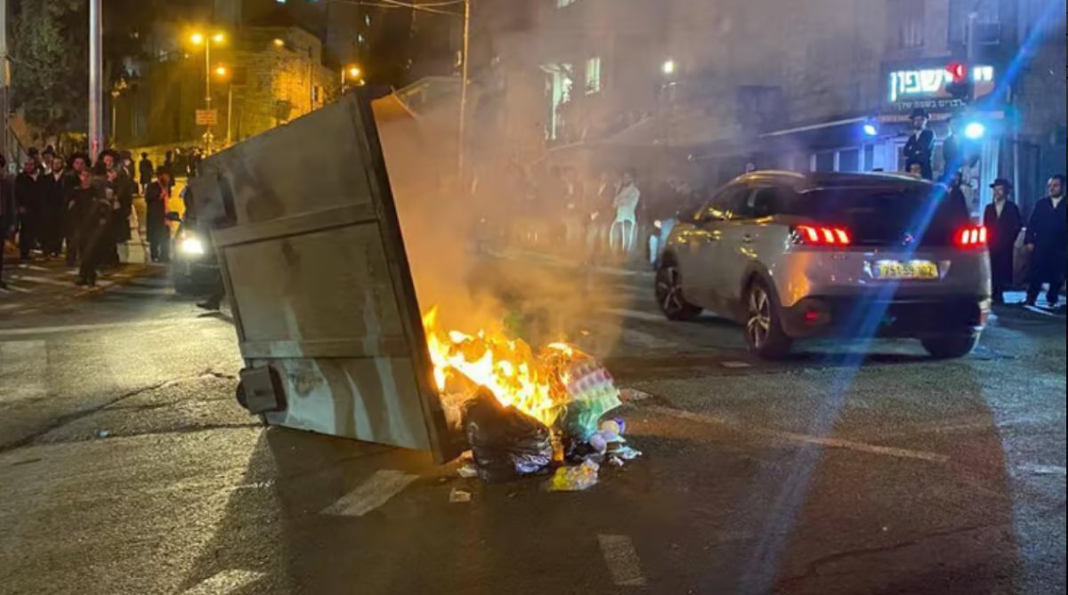 הפח שהוצת ופגע באשה | דוברות המשטרה
