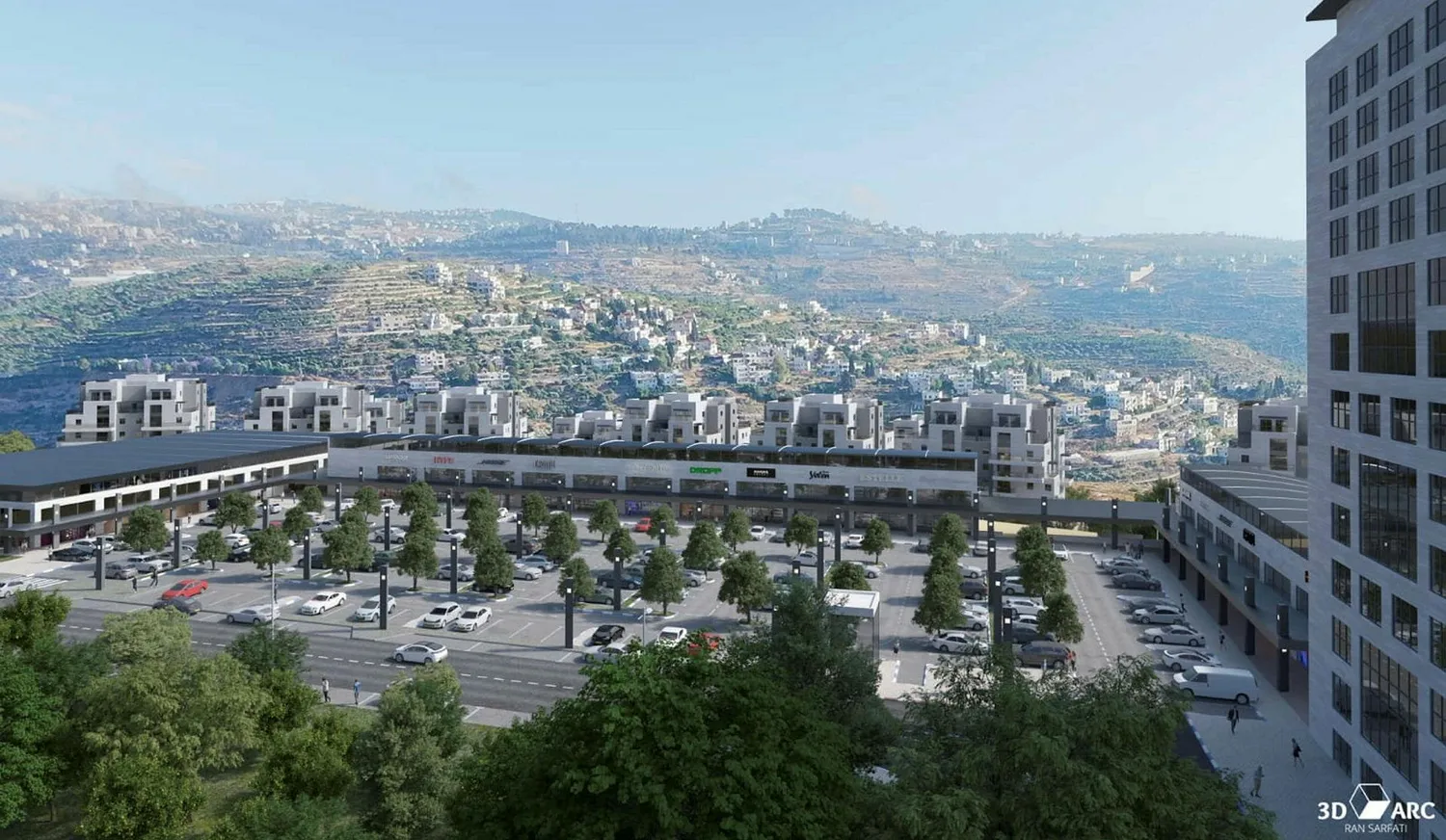 המרכז המסחרי העתידי | קרדיט הדמיה: אייל איצקין אדריכלים