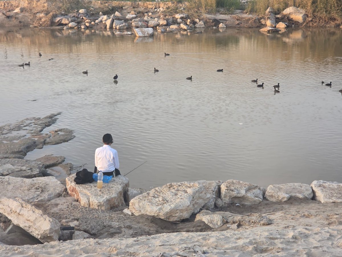 ילד חרדי בנחל לכיש. צילום: אשדודס