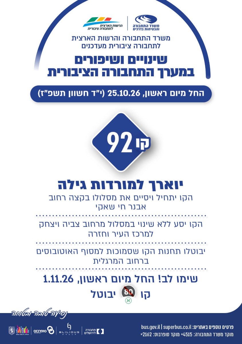 השינויים בתח"צ | סופרבוס