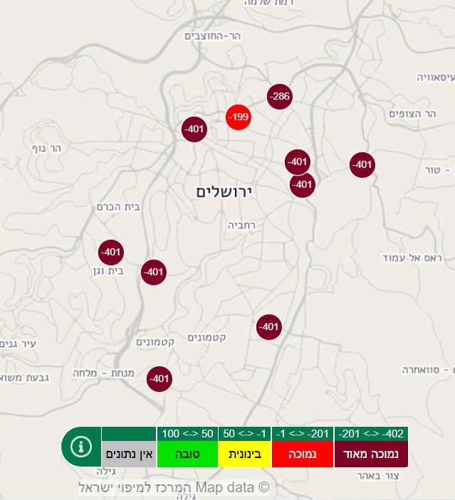 האיזור החרדי מפתיע | מקור: המשרד לאיכות הסביבה