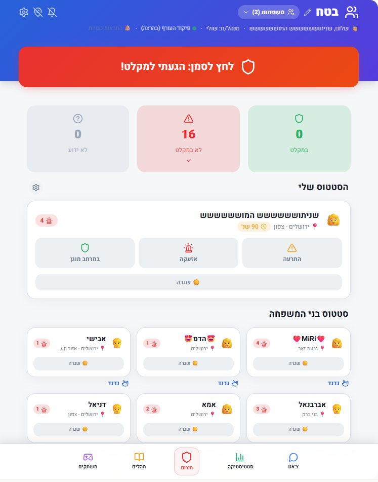 לוח הבקרה של 'מי מוגן' | כל המשפחה מעודכנת