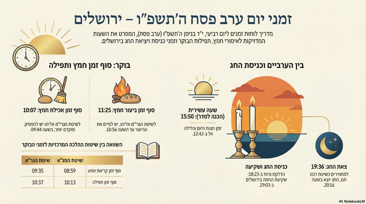 זמני היום | אינפוגרפיקה: ירושלים החרדית