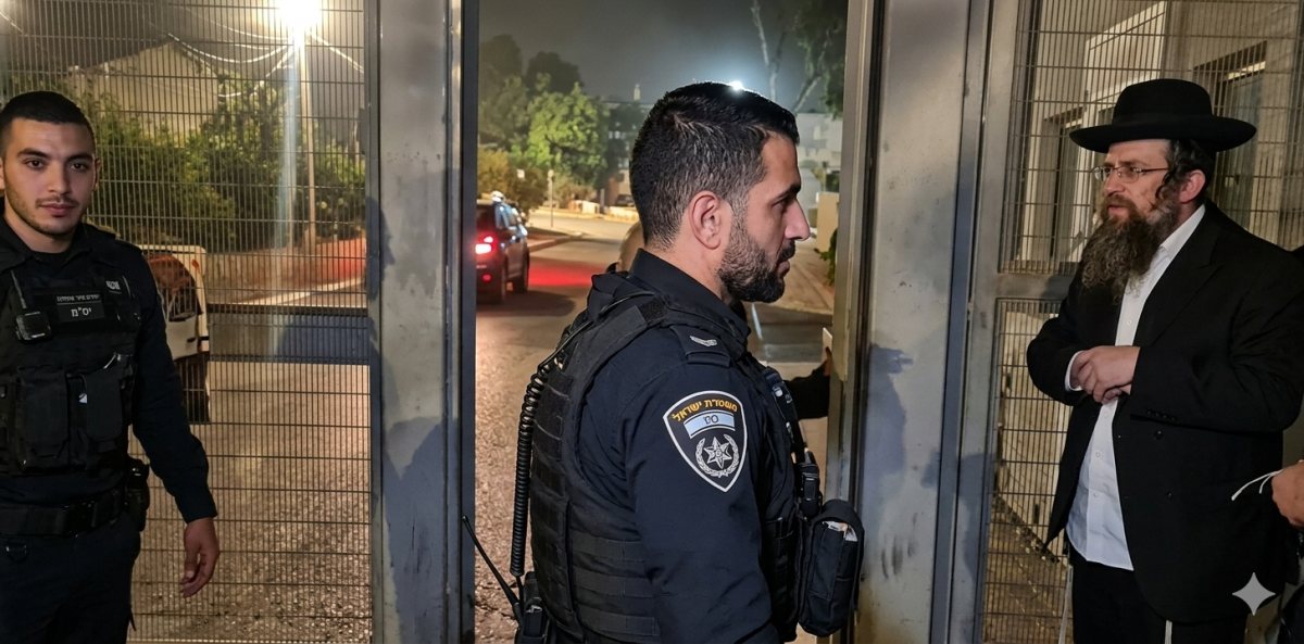 שוטרים מנסים למנוע את הפריצה | מתוך הסרטון (עיבוד: ירושלים החרדית)