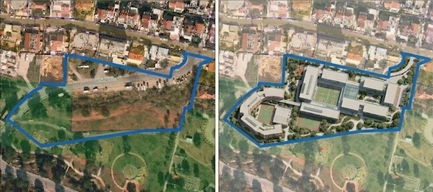 הדמיית בית הספר בפארק האסבסטונים (צילומי הדמיה: ועד הפעולה)