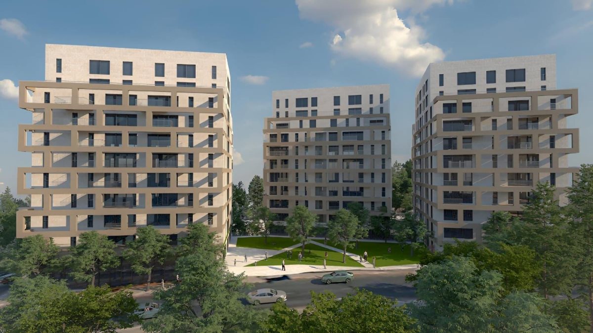 מתחם פרנקפוטר בשכונת רמות. הדמיה ADMA אדריכלים
