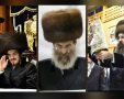 האדמו"ר זצל (במרכז) עם האדמו"ר המפסיד (מימין) והאדמו"ר המנצח (משמאל)