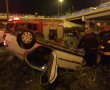 נהג התהפך עם רכבו ברחוב עוזי נרקיס