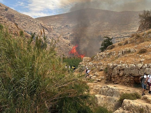 השריפה בנחל פרת | צוות הצלה