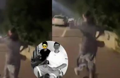 הנערה המבועתת על רקע שני הבריונים (בעיגול) | דניאל עמרם