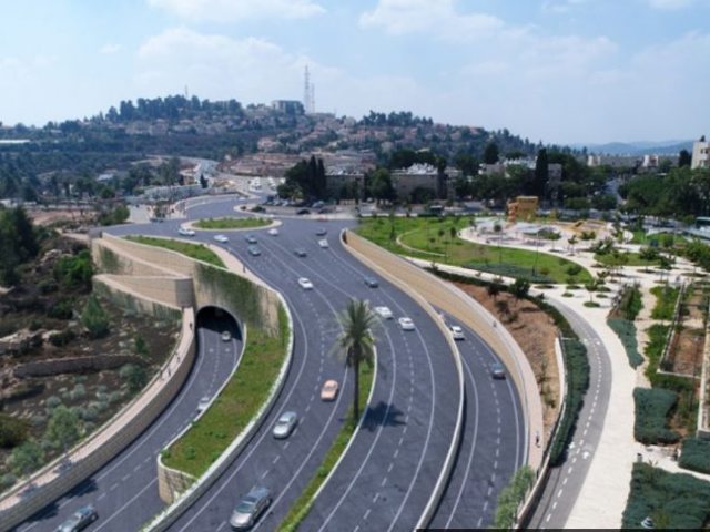 ההפרדה המפלסית בצומת אורה (הדמיה: צוות תכנית אב לתחבורה ירושלים)
