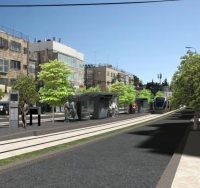  הרכבת הקלה בצומת בר אילן. הדמיה: תכנית אב לתחבורה