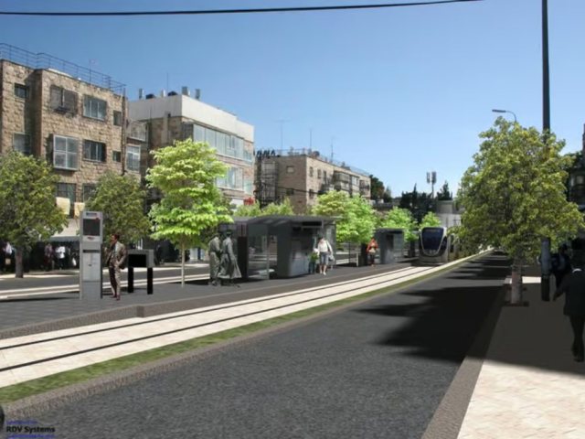  הרכבת הקלה בצומת בר אילן. הדמיה: תכנית אב לתחבורה