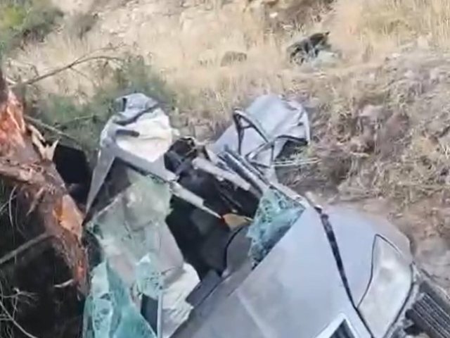 הרכב המרוסק בזירת התאונה