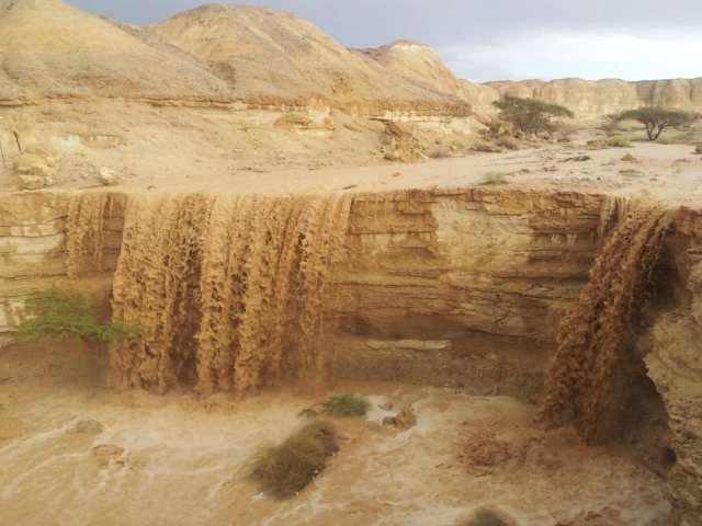 שיטפון במדבר יהודה. צילום: החברה להגנת הטבע