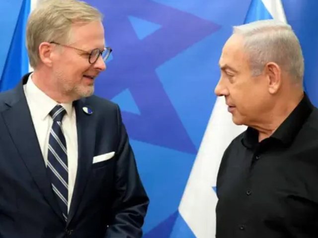 ראש ממשלת צ'כיה עם ראש הממשלה נתניהו | צילום: אבי אוחיון, לע"מ